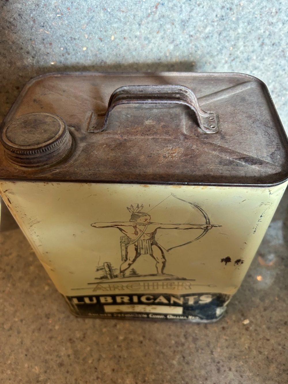 Archer Lubricants Vintage Metal Oil Can - Cream & Black - Picture 3 of 5
